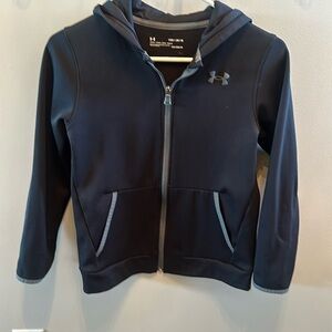 Boys youth medium under armour black zip up jacket